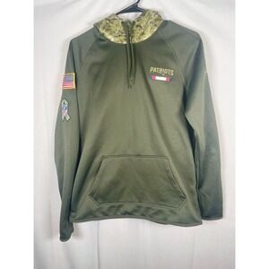 Nike New England Patriots Salute to Service Hoodie Green Camo Size Medium